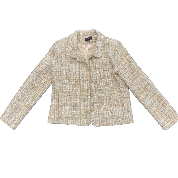 Vintage Garcia Tweed Blazer with Gold Toned Buttons Size Large - Picture 1 of 6